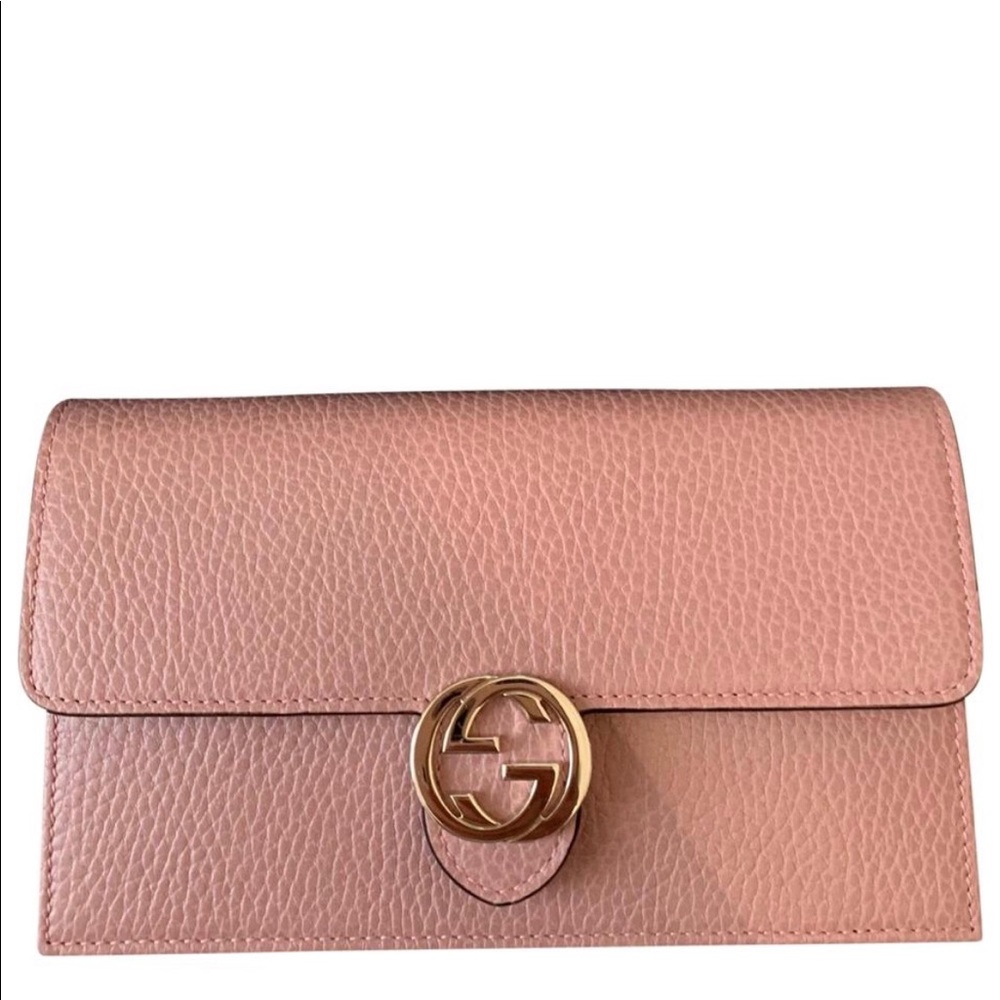 Gucci interlocking wallet on chain new with box